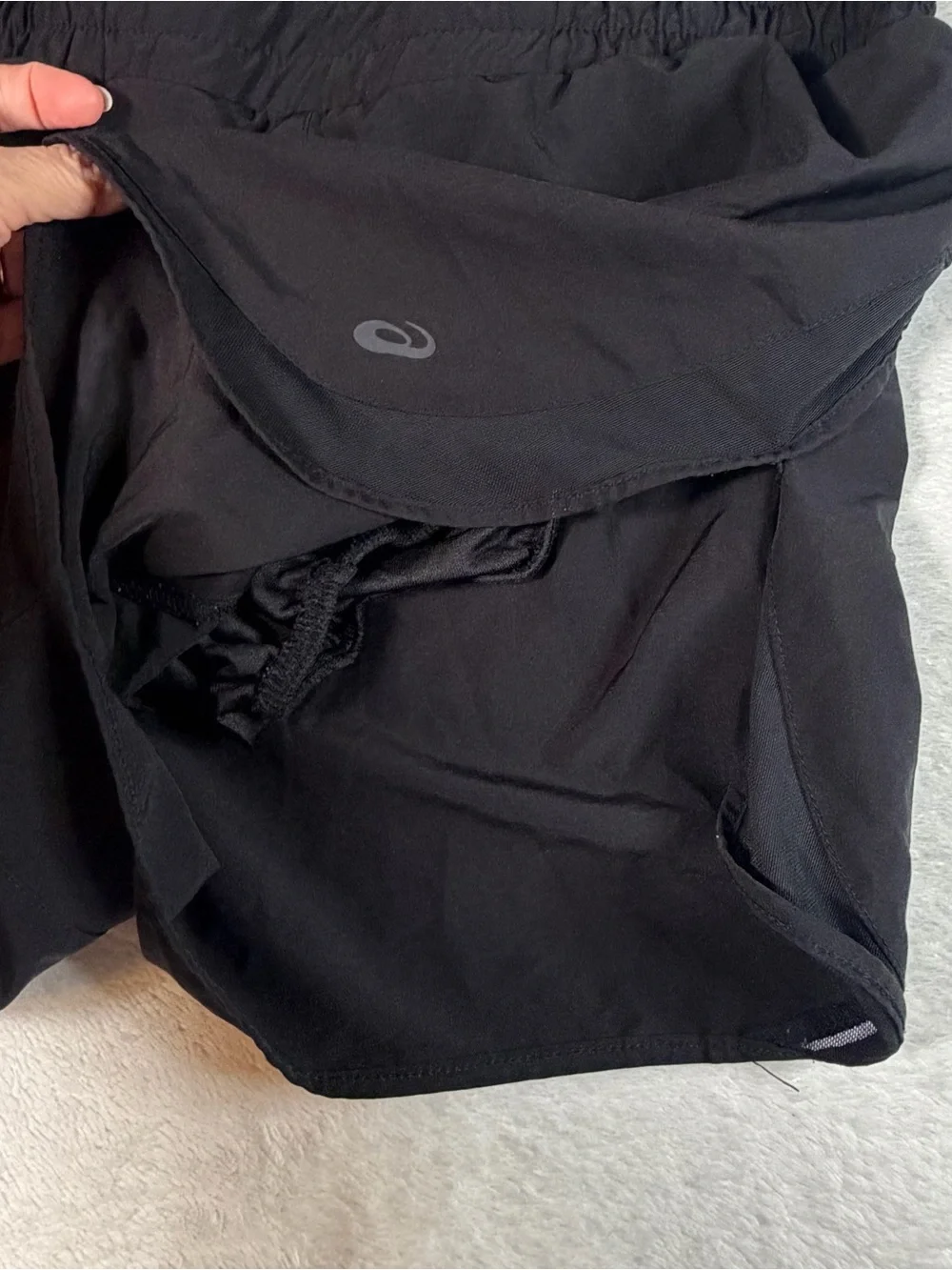 Asics Women's Black Athletic Running Shorts with Drawstring